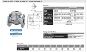 Cấu tạo và thông số Van 1 chiều gang kitz EN16FCO